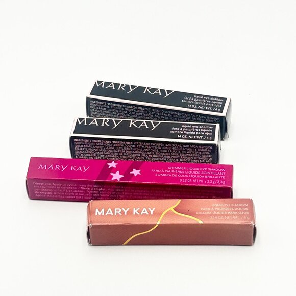 NIB Mary Kay Liquid Eyeshadow SET: Light Beam, Meteor Shower, Warm Desert & Rosé - Picture 8 of 8